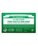 Dr. Bronner's Almond Pure Castile Bar Soap - 3-in-1 Organic Oil Blend for Face, Body, Hair - Fair Trade, Vegan - 140g Bar - Buy Online on GoSupps.com