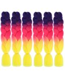 Ombre Braiding Hair Extensions - 6 Pack 24 Inch Pre-Stretched High Temperature Synthetic Hair (C39) | International Shipping - Buy Online on GoSupps.com