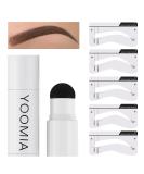 YOOMIA Eyebrow Stamp Stencil Kit - Waterproof Brow Shaping Set with Hairline Shadow Powder (Medium Brown) - Buy Online on GoSupps.com