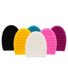 Beaupretty 6pcs Silicone Makeup Brush Cleaner - Egg Shape Scrubber & Finger Glove Pad for Flawless Cosmetics - Buy Online on GoSupps.com