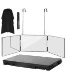 3-Way Adjustable 360 Mirror for Hair Cutting | Professional Hairdressing Tool with Telescoping Hooks Waterproof Haircut Cloth & Comb - International Shipping Available - Buy Online on GoSupps.com