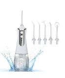 Portable Water Flosser - Rechargeable Oral Irrigator with 3 Modes & 5 Tips for Travel - Waterproof Dental Cleaner - 350ml Detachable Reservoir - Buy Online on GoSupps.com