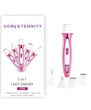 VERY ETERNITY 4 in 1 Lady Shaver Kit - USB Rechargeable Women's Shaver Set for Facial, Body, Nose, Eyebrow & Bikini Trimming (Pink) - Buy Online on GoSupps.com