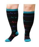 Plus Size Compression Sock For Men and Women: Graduated Compression Stockings for Support Flight Travel Running Pregnancy Sports Edema Nurses Athletic 20-30 mmHg 1Pairs Electrocardiogram 5XL - Buy Online on GoSupps.com