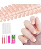 Allstarry 120pcs Ombre French Fake Nail Gradient Nude Short Press on Nails - DIY Acrylic Nail Tips for Nail Art Decoration - 120 Count - Buy Online on GoSupps.com