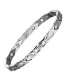 BioMag Magnetic Bracelet for Women - Adjustable Titanium Steel Wristband with Gift Box & Removal Tool - Fish Tail Design in Silver - Buy Online on GoSupps.com