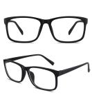 CGID CN12 Glasses Extra Narrow Frame! Slim Rectangle Nerd Clear Glasses A Matte Black - Buy Online on GoSupps.com
