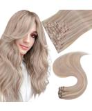 Easyouth Ash Blonde Clip in Hair Extensions 12 Inch 70g 7Pcs - Real Human Hair Highlight Blonde #18P613 - Buy Online on GoSupps.com