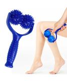 2 massage balls Massage Roller massage roller with handle and nubs self -massage roller massage device Fascia ball for back legs feet hands muscle pain blue handle - Buy Online on GoSupps.com
