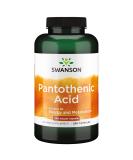 Swanson Pantothenic Acid (Vitamin B-5) 250 mg - Energy & Nerve Support - 250 Capsules - Buy Online on GoSupps.com