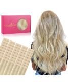 Real Hair Extensions Tape In - 40PCS 60G 25cm Ashblond to Goldblond & Platinum Blond - Salife Extensions - Buy Online on GoSupps.com