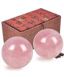 Juanxian Rose Quartz Massage Balls - 4 cm Fitness & Acupoint Massage Set (2 Pieces) | Gift Box Included | Muscle Stretching & Health Care Tools - Buy Online on GoSupps.com