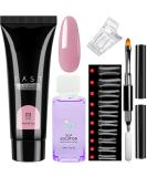Poly Nail Gel Kit for Beginners | Builder Extension Set with Slip Solution for DIY Nail Art | Women's Gift - Pink Rose - Buy Online on GoSupps.com