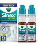 Vicks Sinex SEVERE Nasal Spray Original Ultra Fine Mist Sinus Decongestant for Fast Relief of Cold  Allergy Congestion Sinus Pressure Relief Twin Pack 2 0.5 FL OZ (15 ml) Vicks Sinex SEVERE (2 x 0.5 oz) - Buy Online on GoSupps.com