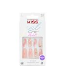 KISS Jelly Fantasy Press On Nails - Multicolor Long Coffin Shape with Glue & Accessories - 28 Nails Set - Buy Online on GoSupps.com