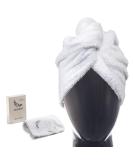 SELARUS Turkish Cotton Hair Towel Wrap for Women - Quick Dry, Super Absorbent Towels for Curly & Long Hair - 1 Pack (White, 10x26 inches) - Buy Online on GoSupps.com