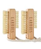 Larbois 2Pack Wooden Nail Brushes for Cleaning Fingernails - Beechwood Nail Scrub Brush with Hanging Rope - Natural - Buy Online on GoSupps.com