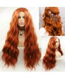 SereneWig 360# Brick Red Synthetic Lace Front Wig - Long 22 Heat-Resistant Red Wig for Women | Drag Queen Style - Buy Online on GoSupps.com