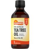 Pure Australian Tea Tree Oil - 1 oz | Natural Skin Aid | Non-GMO & Gluten Free Supplement | Melaleuca Alternifolia by Sundance - Buy Online on GoSupps.com