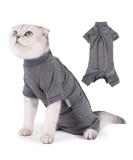 Heywean Cat Recovery Suit | After Surgery Medical Shirt for Cats | Long-Sleeved Anti-Trim Surgical Outfit - Gray - Buy Online on GoSupps.com