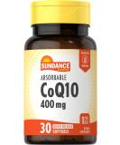 Sundance CoQ10 400mg with Black Pepper Extract | Non-GMO Gluten Free Softgels | 30 Count - International Shipping Available - Buy Online on GoSupps.com
