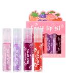 Greoer 4 Pieces Lip Balm Lip Oil Set Fruit-flavored Moisturizing Lip Gloss Plumping Lip Gloss Crystal Jelly Liquid Lipstick for Women and Girls Peach Strawberry Grape Cherry 1 count (Pack of 4) - Buy Online on GoSupps.com