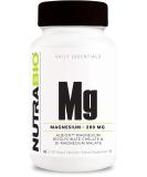 NutraBio Reacted Magnesium Supplement - Muscle Relaxation - Bone Formation - 120 Vegetable Capsules 200mg per Serving - Buy Online on GoSupps.com