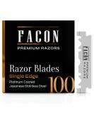 100 Facn Platinum Japanese Stainless Steel Single Edge Razor Blades for Professional Barber Straight Razor - 200+ Shaves - Buy Online on GoSupps.com