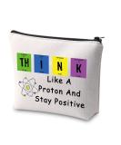 Chemistry Science Cosmetic Bag - Think Like A Proton & Stay Positive | Perfect Pharmacist Gift | Zippered Makeup Bag for Science Lovers - Buy Online on GoSupps.com