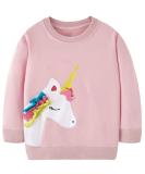 Cotton Unicorn Girls Sweatshirt - Long Sleeve Toddler Top for Kids, Ages 1-12 - Buy Online on GoSupps.com