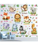 DECOWALL DS12-8074 Jungle Animal Wall Decals - Removable Safari Animal Sticker with Quotes for Kids Nursery - Buy Online on GoSupps.com