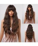 Testar 28 Inch Brown Wigs - Long Curly Synthetic Heat-Resistant Wig for Women | Dark Brown & Light Brown Mixed Ponytail | Perfect for Daily Wear & Cosplay - Buy Online on GoSupps.com