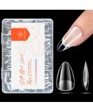 Modelones Short Almond Nail Tips - 216PCS Pre-shaped Full Cover Fake Nails & Gel Nail Extension Kit | 12 Sizes A1 - Perfect for Acrylic & Gel Manicure - Buy Online on GoSupps.com