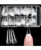 240pc Stiletto Gel Nail Tips - Long Clear Press-On Acrylic Nails | 12 Sizes Full Cover XL Soft Gel Extensions - Buy Online on GoSupps.com