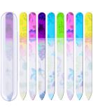 8 Pack Colorful Pattern Printed Glass Nail Files with Travel Cases - Professional Manicure Supplies - Buy Online on GoSupps.com