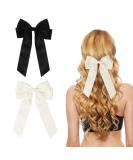 2 Pack Bow Hair Clips Black Hair Bows for Women Girls Large Bow Clips Hair Barrette Hair Accessories(Black Beige) - Buy Online on GoSupps.com
