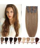 Clip-In Real Hair Extensions - 18 Clips 7A Remy Hair 55cm Soft & Smooth - Light Brown #06 - Buy Online on GoSupps.com
