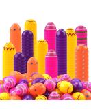 Fudragtn 36Pcs Printed Plastic Easter Eggs - Large 3.48 Inch Bulk Colorful Eggs for Easter Theme Party, Favors, Egg Hunt & Basket Stuffers - Buy Online on GoSupps.com