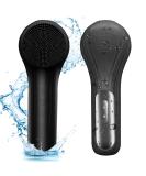 Silicone Face Scrubber Exfoliator | Waterproof Rechargeable Facial Cleaner for Deep Cleansing & Massage - Ideal for Men & Women (Black - Buy Online on GoSupps.com