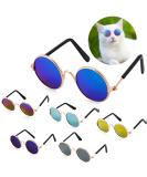 6-Piece Cat Sunglasses for Pets | Funny Retro Circular Eyewear for Small Dogs | Photos Props & Cosplay Glasses in Black & Mix Reflective Colors - Buy Online on GoSupps.com