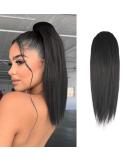 FESHFEN Straight Drawstring Ponytail Extension 12 Inch Natural Black - Clip in Ponytail for Women and Girls - Buy Online on GoSupps.com