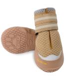 QUMY 2PCS Dog Shoes for Hot Pavement | Breathable Heat Protection Boots | Reflective Straps | Size 2 Khaki - Buy Online on GoSupps.com