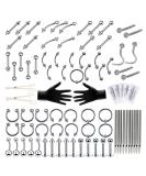 SOTICA Piercing Jewelry Kit, Body Piercing Kit with jewelry ear nose piercing kit with Piercing Needles Professional Body Piercing Kit With Piercing Clamps Jewelry for All Piercing Supplies 97PCS - Buy Online on GoSupps.com