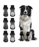 Slowton Anti-Slip Dog Socks - 3 Pairs of Soft Indoor Paw Protectors with Velcro for Small & Medium Dogs | Black | Perfect for Hardwood Floors - Buy Online on GoSupps.com