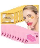 24K Gold Eye & Lip Masks - 20 Pairs Crystal Collagen Patches for Puffy Eyes & Fine Lines - Moisturizing Skin Care Solution - Buy Online on GoSupps.com