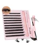 DIY Lash Extension Kit | 200pcs D Curl Volume Cluster Eyelashes with Lash Bond, Seal, and Tweezers | Individual Cluster Lashes for Home Application - Buy Online on GoSupps.com