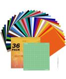 HTVRONT Heat Transfer Vinyl Bundle - 36 Pack 12x10 Iron On Vinyl with Cutting Mat - Assorted Colors for Cricut Silhouette Cameo - Buy Online on GoSupps.com