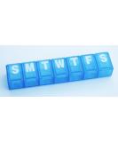 7 Day Pill Reminder - Small Size Organizers in Clear Blue & Green - Ideal for International Shipping - Buy Online on GoSupps.com