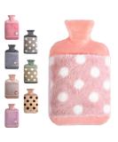 1.8L Large Rubber Hot Water Bottle with Cover - Pink Dots | Relieve Menstrual Cramps & Body Pain | Warm Hands & Feet - Buy Online on GoSupps.com