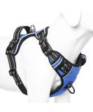 Buy Heele Adjustable No-Pull Dog Harness - Reflective Breathable and Padded Handle for Medium Dogs | Blue (38-71cm) - Buy Online on GoSupps.com